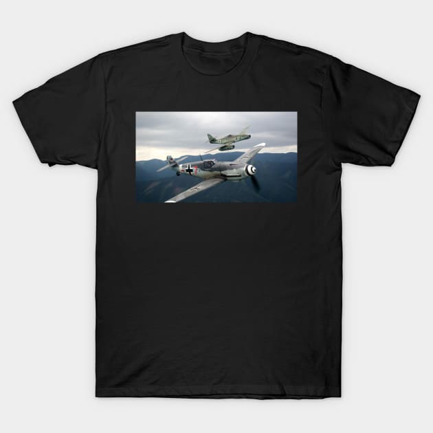 Bf109 Me262 T-Shirt by Aircraft.Lover